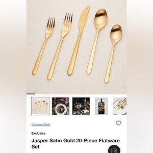 Crate and Barrel Jasper Gold flatware set